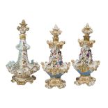 Three Jacob Petit Paris Porcelain Scent Bottles