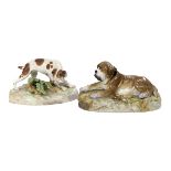 Two Jacob Petit Paris Porcelain Dog Figures