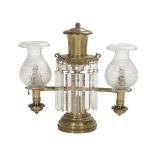 New York-Retailed English Brass Argand Lamp