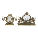 Two English Rococo Revival Bronze Girandoles