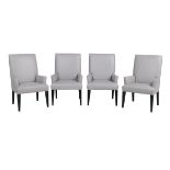 Suite of Four Contemporary Leather Armchairs