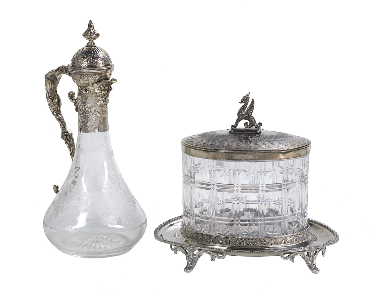 Victorian Silverplate, Glass and Claret Jug