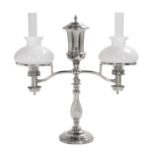 English Late Classical Silverplate Argand Lamp