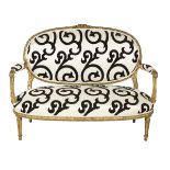 Louis XVI-Style Giltwood Settee