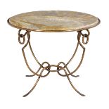 Wrought Steel and Marble-Top Gueridon