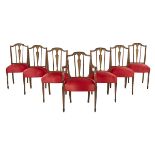 Seven Hepplewhite-Style Mahogany Dining Chairs