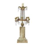 Parcel-Gilt Wood,Gilt-Metal & Crystal Candelabrum