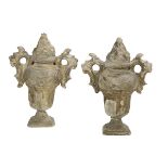 Pair of Molded Plaster Urns in the Baroque Taste