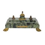 French Belle Epoque Marble & Gilt-Bronze Encrier