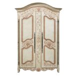 French Provincial-Style Polychrome Armoire