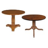 Two Biedermeier Fruitwood Center Tables