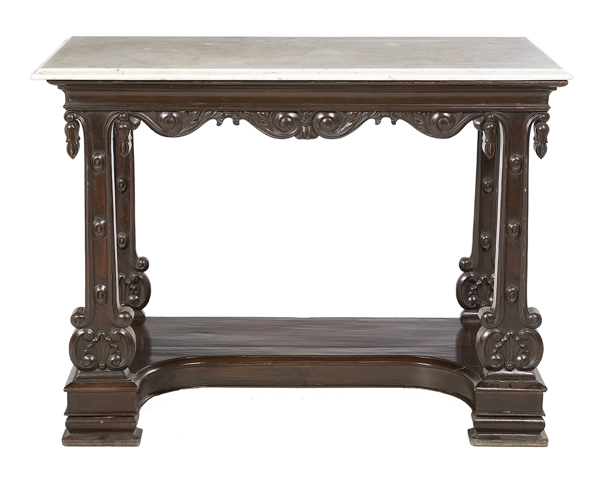 American Classical Marble-Top Pier Table
