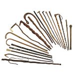 Twenty Folk Art Canes and Walking Sticks