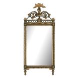 Gustavian Painted and Parcel-Gilt Mirror