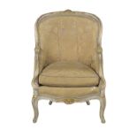Louis XV-Style Polychrome and Parcel-Gilt Bergere