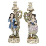 Jacob Petit Paris Porcelain Figural Candlesticks