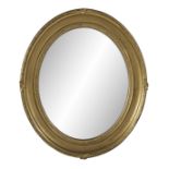 Rococo Revival Giltwood Oval Mirror