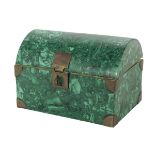 Brass-Mounted Malachite Casket