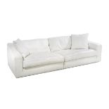 Frighetto White Leather Sectional Sofa & Pillows