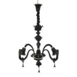 Venetian Black Glass Chandelier