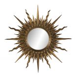 Gilt-Composition Sunburst Mirror