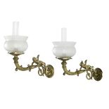 Pair of Rococo Revival-Style Cast Brass Sconces