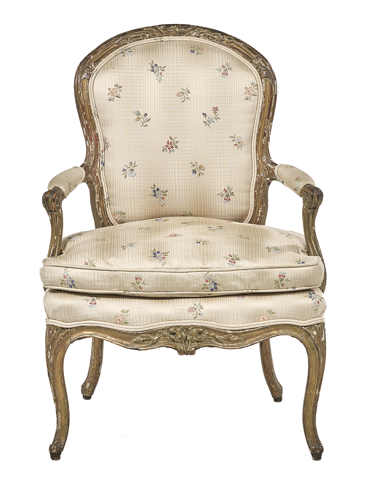 Louis XV Polychrome Fauteuil