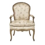 Louis XV Polychrome Fauteuil