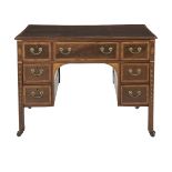 Rare George III Inlaid Mahogany Kneehole Desk