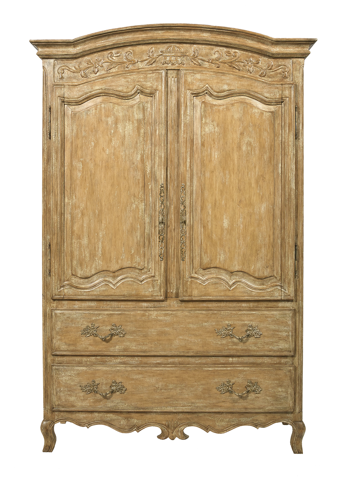 Large French Provincial-Style Polychrome Cabinet