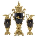 Three-Piece French Porcelain Garniture Set