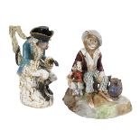 Two Jacob Petit Paris Porcelain Monkey Figures