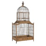 Victorian Wire and Stained Maple Birdcage
