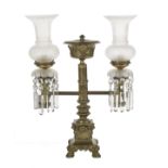 William IV Bronze and Glass Argand Lamp