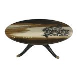 Regency-Style Ebonized and Lacquered Coffee Table