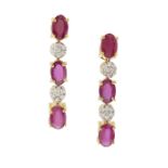 Pair of Ruby and Diamond Earrings