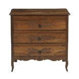 Provincial Louis XV-Style Walnut Commode