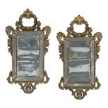 Pair of Venetian Rococo-Style Polychrome Mirrors