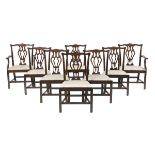 Eight George III-Style Mahogany Dining Chairs