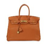 Hermes "Birkin 35" Clemence Leather Handbag