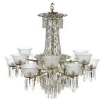 Franco-Bohemian Brass and Crystal Chandelier