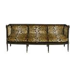 Rare Regency Ebonized and Parcel-Gilt Sofa