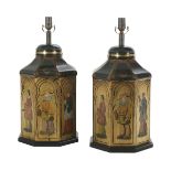 Pair of Regency-Style Chinoiserie Tea Canisters