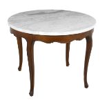 French Provincial Marble-Top Center Table