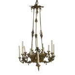 Rococo Revival Gasolier/Chandelier