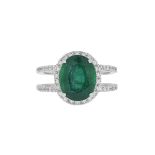 Emerald and Diamond Ring