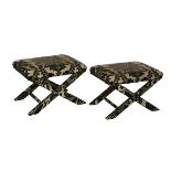 Pair of Hollywood Regency-Style X-Form Stools