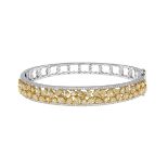 Yellow and White Diamond Bangle Bracelet