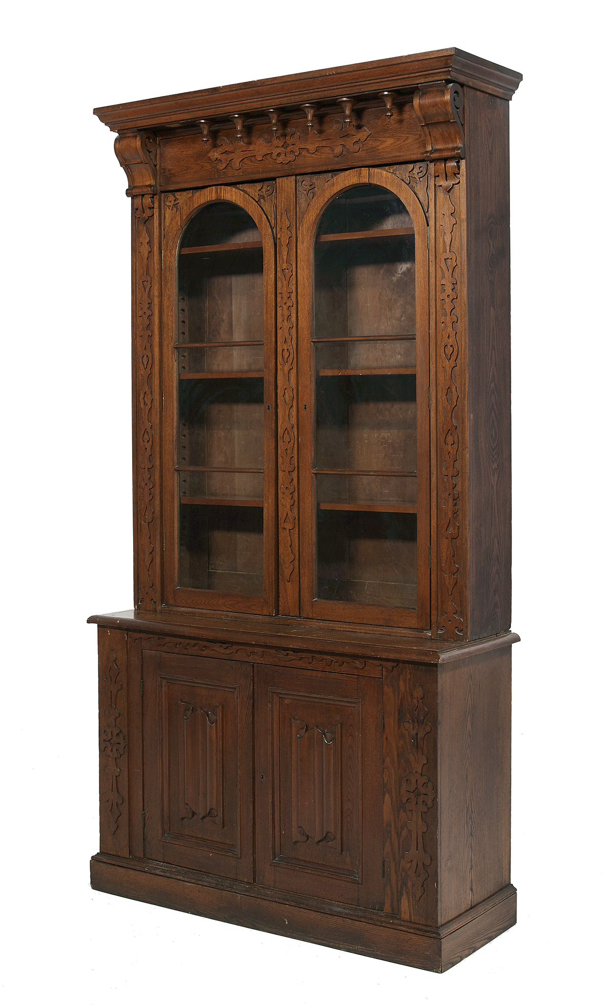 Pair of American Gothic Revival Bookcases - Image 4 of 6