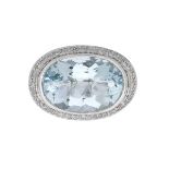 Aquamarine and Diamond Ring